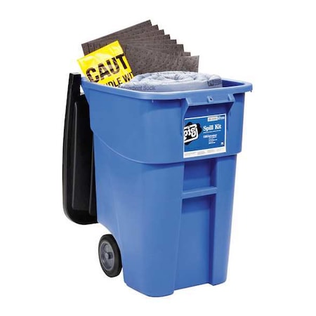 Spill Kit, 37 gal Volume Absorbed per Kit, 50 gal Capacity, Can, Blue, 92 MPN:KIT259