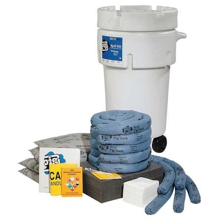 Spill Kit, 30 gal Volume Absorbed per Kit, 50 gal Capacity, Drum, White, 123 MPN:KIT272