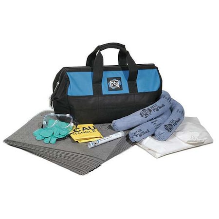 Spill Kit, 6 gal Volume Absorbed per Kit, Bag, Black/Blue, 28 MPN:KIT283