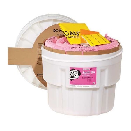 Spill Kit, 11 gal Volume Absorbed per Kit, 20 gal Capacity, Drum, White, 29 MPN:KIT311