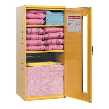 Spill Kit, 10 gal Volume Absorbed per Kit, Not Applicable Capacity, Wall Cabinet, Yellow, 142 MPN:KIT315