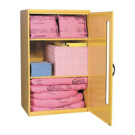 Spill Kit, 18 gal Volume Absorbed per Kit, Not Applicable Capacity, Wall Cabinet, Yellow, 159 MPN:KIT328