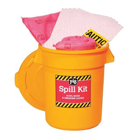 Spill Kit, 11 gal Volume Absorbed per Kit, 20 gal Capacity, Can, Yellow, 30 MPN:KIT3300