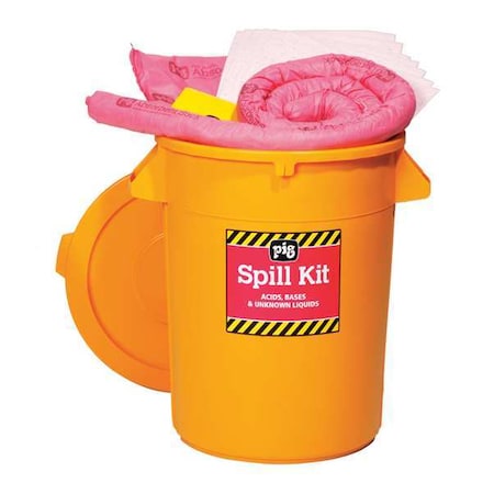 Spill Kit, 21 gal Volume Absorbed per Kit, 32 gal Capacity, Can, Yellow, 46 MPN:KIT3400