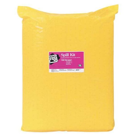 Spill Kit Refill, 5 gal Volume Absorbed per Kit, Not Applicable Capacity, Box, Yellow, 18 MPN:KIT342