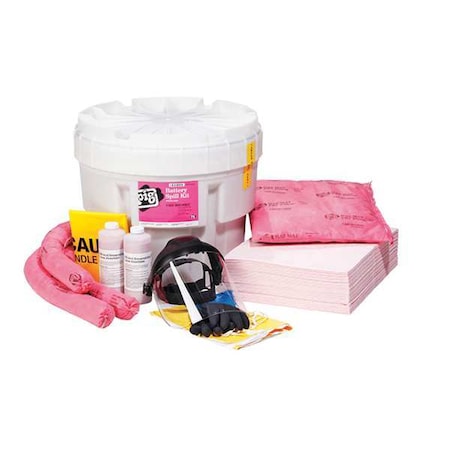 Spill Kit, 13 gal Volume Absorbed per Kit, 20 gal Capacity, Drum, White, 64 MPN:KIT352