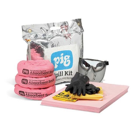 Spill Kit, 5 gal Volume Absorbed per Kit, Not Applicable Capacity, Bag, Silver, 27 MPN:KIT353