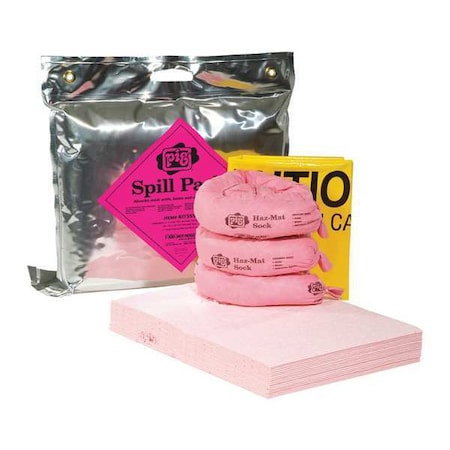 Spill Kit, 5 gal Volume Absorbed per Kit, Not Applicable Capacity, Bag, Silver, 24 MPN:KIT355