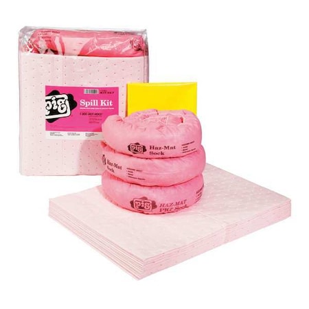 Spill Kit, 5 gal Volume Absorbed per Kit, Not Applicable Capacity, Bag, Clear, 18 MPN:KIT367
