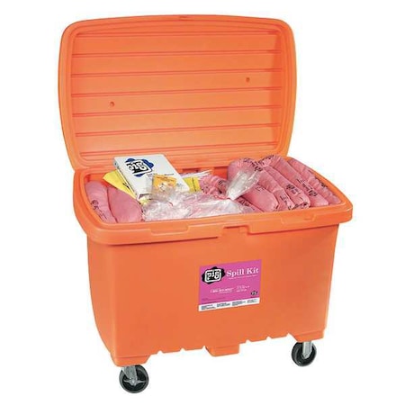 Spill Kit, 74 gal Volume Absorbed per Kit, 112 3/16 gal Capacity, Chest, Orange, 151 MPN:KIT379-OR