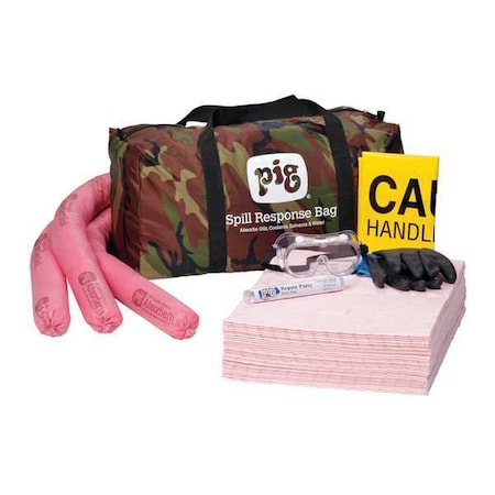 Spill Kit, 10 gal Volume Absorbed per Kit, Not Applicable Capacity, Bag, Camouflage, 43 MPN:KIT398