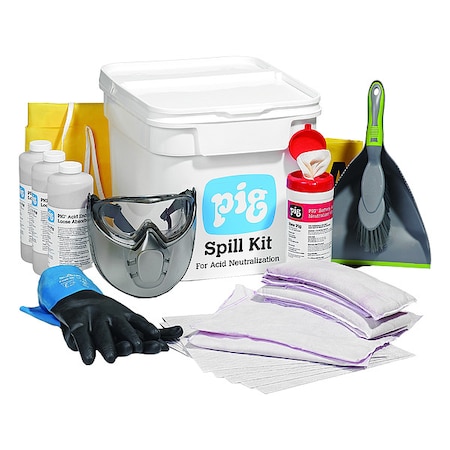 Spill Kit, 4 gal Volume Absorbed per Kit, 12 gal Capacity, Bucket, White, 22 MPN:KIT399