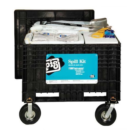 Spill Kit, 119 gal Volume Absorbed per Kit, 261 13/16 gal Capacity, Chest, Black, 250 MPN:KIT418-01
