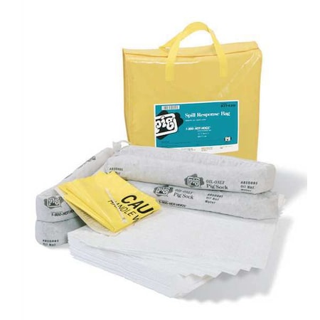 Spill Kit, 10 gal Volume Absorbed per Kit, Not Applicable Capacity, Bag, Yellow, 39 MPN:KIT420