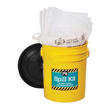 Spill Kit, 4 gal Volume Absorbed per Kit, 5 gal Capacity, Bucket, Yellow, 21 MPN:KIT4200