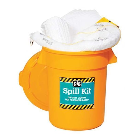 Spill Kit, 13 gal Volume Absorbed per Kit, 20 gal Capacity, Can, Yellow, 30 MPN:KIT4300