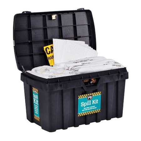 Spill Kit, 44 gal Volume Absorbed per Kit, Not Applicable Capacity, Chest, Black, 124 MPN:KIT434