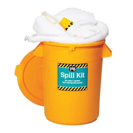 Spill Kit, 21 gal Volume Absorbed per Kit, 32 gal Capacity, Can, Yellow, 46 MPN:KIT4400