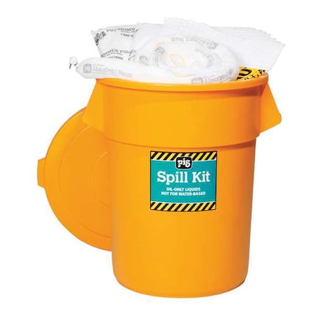 Spill Kit, 39 gal Volume Absorbed per Kit, 55 gal Capacity, Can, Yellow, 69 MPN:KIT4500