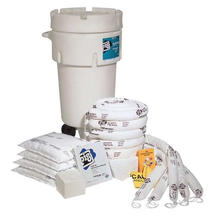 Spill Kit, 31 gal Volume Absorbed per Kit, 50 gal Capacity, Drum, White, 123 MPN:KIT468
