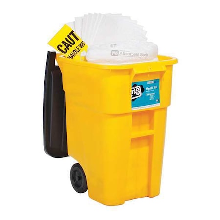 Spill Kit, 40 gal Volume Absorbed per Kit, 50 gal Capacity, Can, Black/Yellow, 91 MPN:KIT469