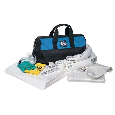 Spill Kit, 7 gal Volume Absorbed per Kit, Bag, Black/Blue, 28 MPN:KIT483