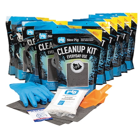 Spill Kit/Station, 374 oz Volume Absorbed per Kit, 0.05 cu ft Capacity, Bag, Blue, 1 MPN:KIT5003