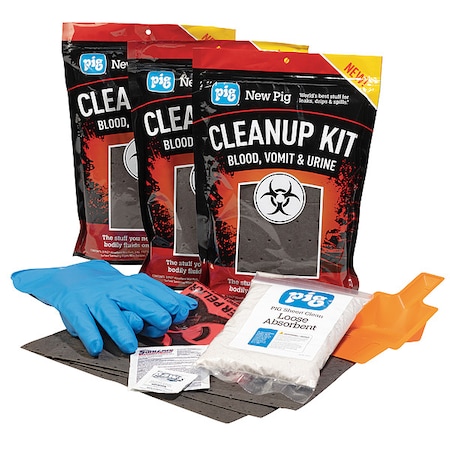Bodily Fluids Absorbent Kit, 112 oz Volume Absorbed per Kit, Bag, Red MPN:KIT5005