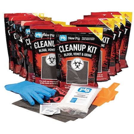 Bodily Fluids Absorbent Kit, 374 oz Volume Absorbed per Kit, Bag, Red MPN:KIT5006