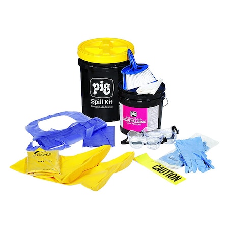 Spill Kit, 2 gal Volume Absorbed per Kit, 5 gal Capacity, Bucket, White MPN:KIT501