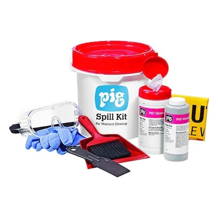 Spill Kit, 35 oz Volume Absorbed per Kit, 3 1/2 gal Capacity, Bucket, White, 9 MPN:KIT600