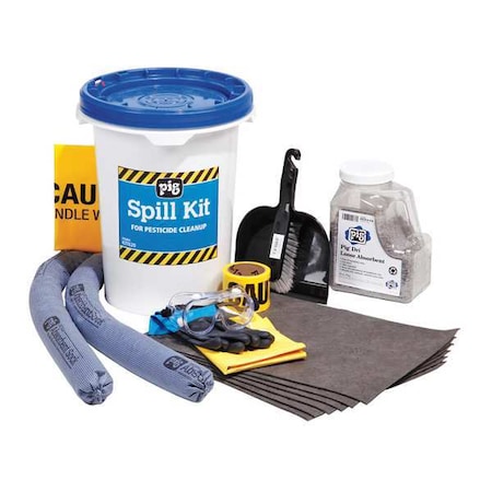 Spill Kit, 4 gal Volume Absorbed per Kit, 6 1/2 gal Capacity, Bucket, Black, 25 MPN:KIT620