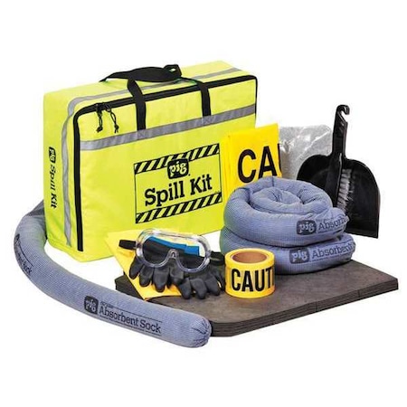 Spill Kit, 5 gal Volume Absorbed per Kit, Not Applicable Capacity, Bag, Yellow, 23 MPN:KIT621