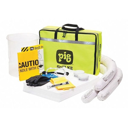 Spill Kit, 7 gal Volume Absorbed per Kit, Not Applicable Capacity, Bag, Yellow MPN:KIT623
