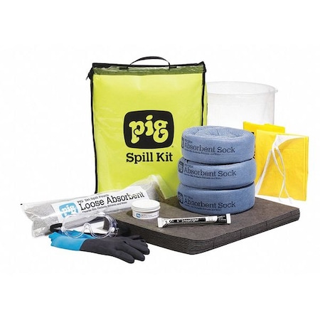 Spill Kit, 6 gal Volume Absorbed per Kit, Not Applicable Capacity, Bag, Yellow MPN:KIT632