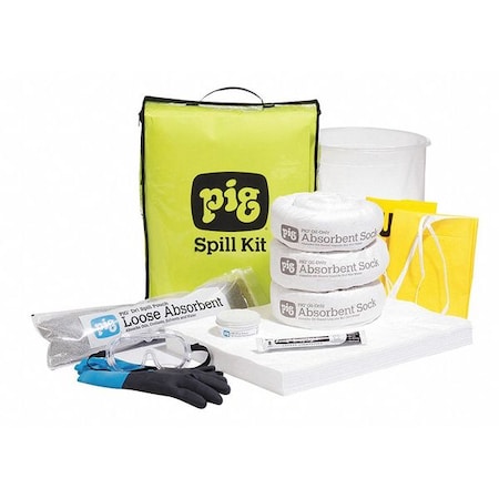 Spill Kit, 7 gal Volume Absorbed per Kit, Not Applicable Capacity, Bag, Yellow MPN:KIT633