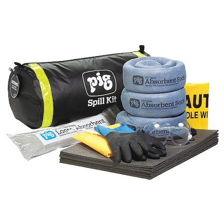 Spill Kit/Station, 5 gal Volume Absorbed per Kit, 0.05 cu ft Capacity, Bag, Black, 1 MPN:KIT801