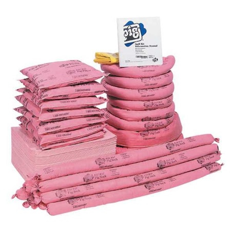 Spill Kit Refill, 63 gal Volume Absorbed per Kit, Not Applicable Capacity, Box, Pink, 119 MPN:KITR302
