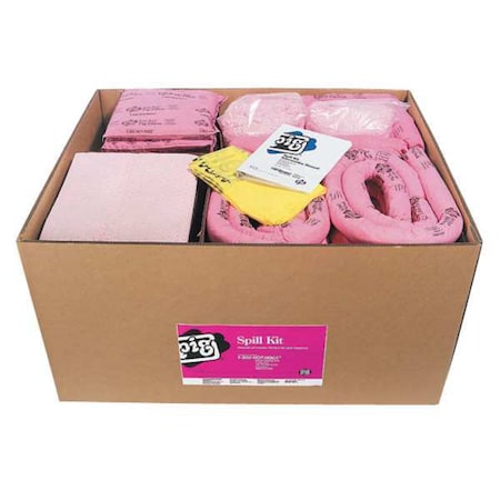 Spill Kit Refill, 108 gal Volume Absorbed per Kit, Not Applicable Capacity, Box, Pink, 199 MPN:KITR304