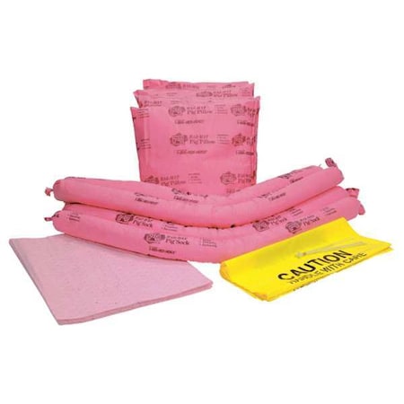 Spill Kit Refill, 11 gal Volume Absorbed per Kit, Not Applicable Capacity, Box, Pink, 29 MPN:KITR311