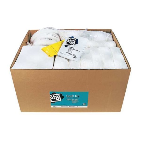 Spill Kit Refill, 127 gal Volume Absorbed per Kit, Not Applicable Capacity, Box, White, 215 MPN:KITR404