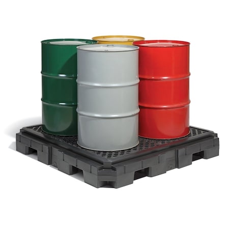 Containment Pallet, 4-Drum, Heavy Duty MPN:PAK672-BK-WOD