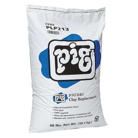 Granular Sorbent, 5 gal Absorbed per Package, 40 lb Bag, 60% Cellulose 40% Kaolin, Not Scented MPN:PLP213-1