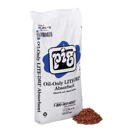Granular Sorbent, 3 1/2 gal Absorbed per Package, 10 lb Bag, Hydrophobic Cellulose, Not Scented MPN:PLP415