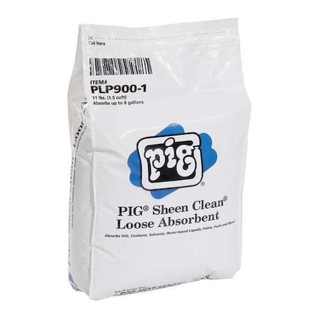 Granular Sorbent, 8 gal Absorbed per Package, 11 lb Bag, Perlite, Not Scented, White MPN:PLP900-1