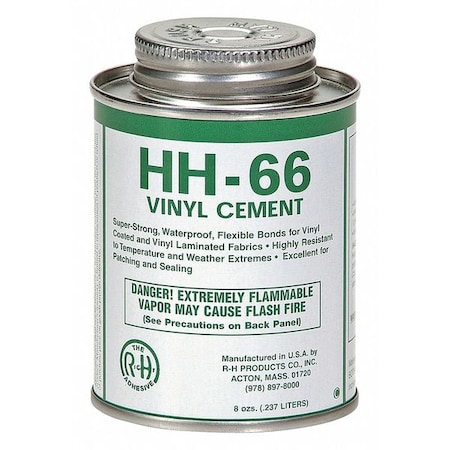Vinyl Cement, Clear, 8 oz, For Use With PIG PTY Series MPN:PTY105