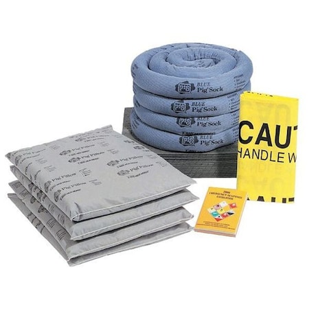 Spill Kit Refill, 21 gal Volume Absorbed per Kit, Not Applicable Capacity, Box, Blue/Gray, 44 MPN:RFL236