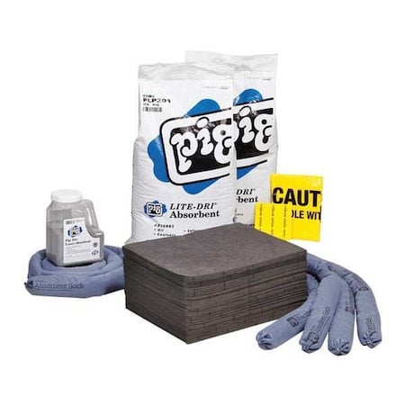 Spill Kit Refill, 37 gal Volume Absorbed per Kit, Not Applicable Capacity, Box, Blue/Gray, 91 MPN:RFL259