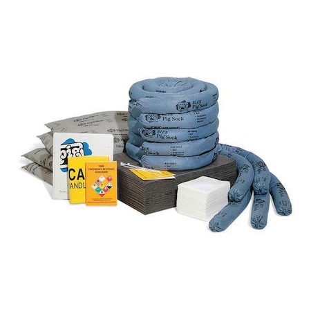 Spill Kit Refill, 30 gal Volume Absorbed per Kit, Not Applicable Capacity, Box, Blue/Gray, 122 MPN:RFL272
