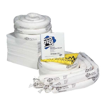 Spill Kit Refill, 44 gal Volume Absorbed per Kit, Not Applicable Capacity, Box, White, 123 MPN:RFL434